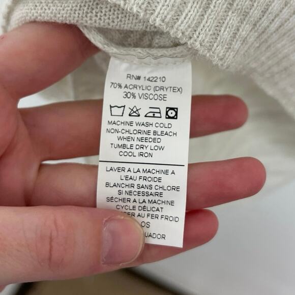 Mersea Catalina Polo Oversized Relaxed V-Neck 3/4 Sleeves Side Slits Sweater OS - Picture 12 of 13